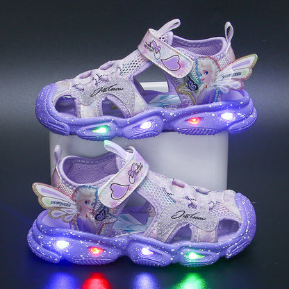 Girl's Sandals with Elsa Lights