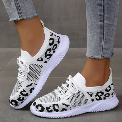 Chaussures de tennis semi-orthopédiques pour femmes à motif léopard